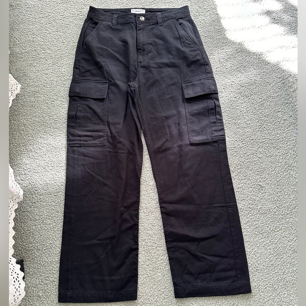 COTTON ON baggy black cargo pants